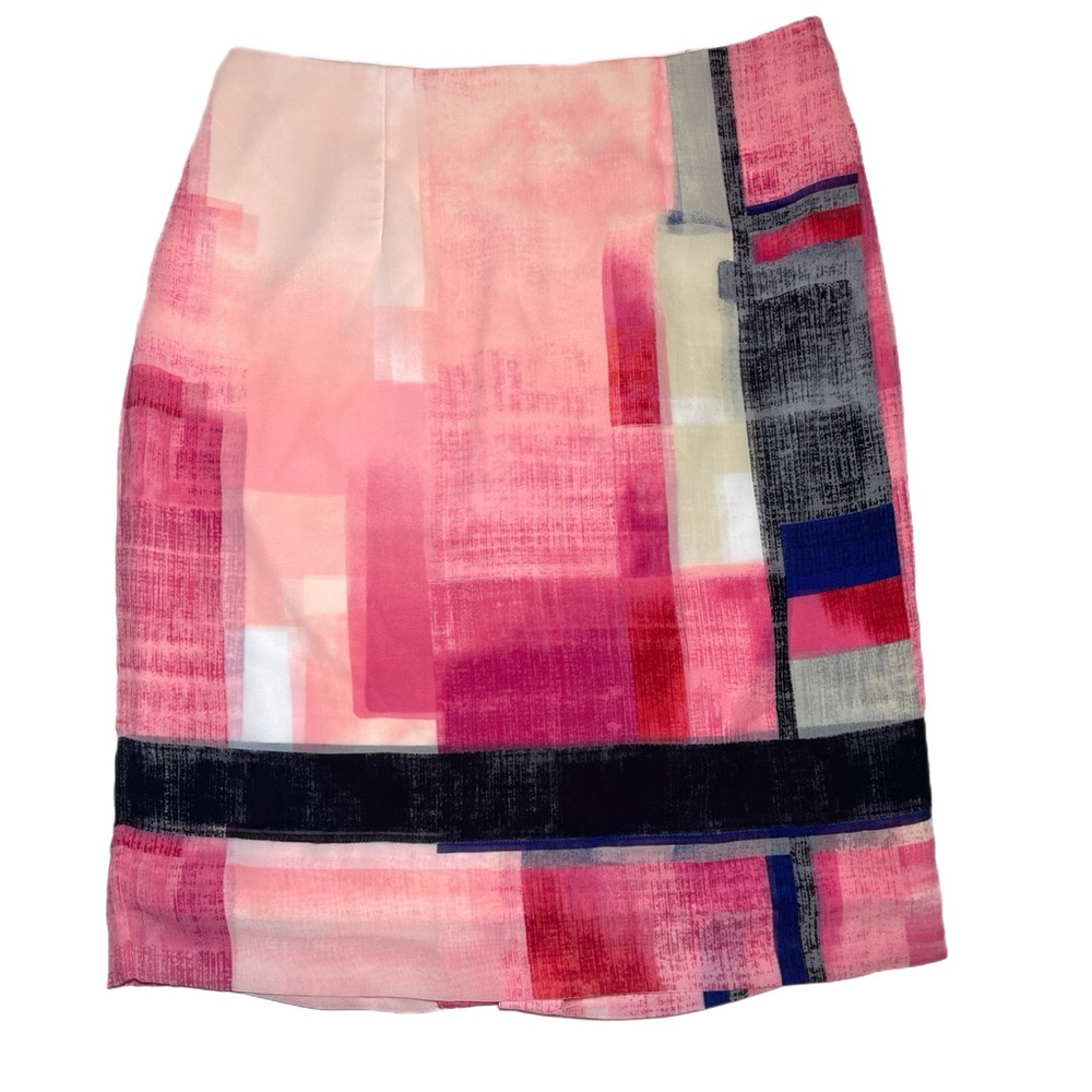 White House Black Market Pink Abstract Pattern Skirt size 6